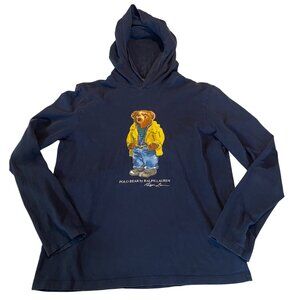 Polo Ralph Lauren Navy Hoodie T-shirt Iconic Polo Bear Graphic Size Small S Men